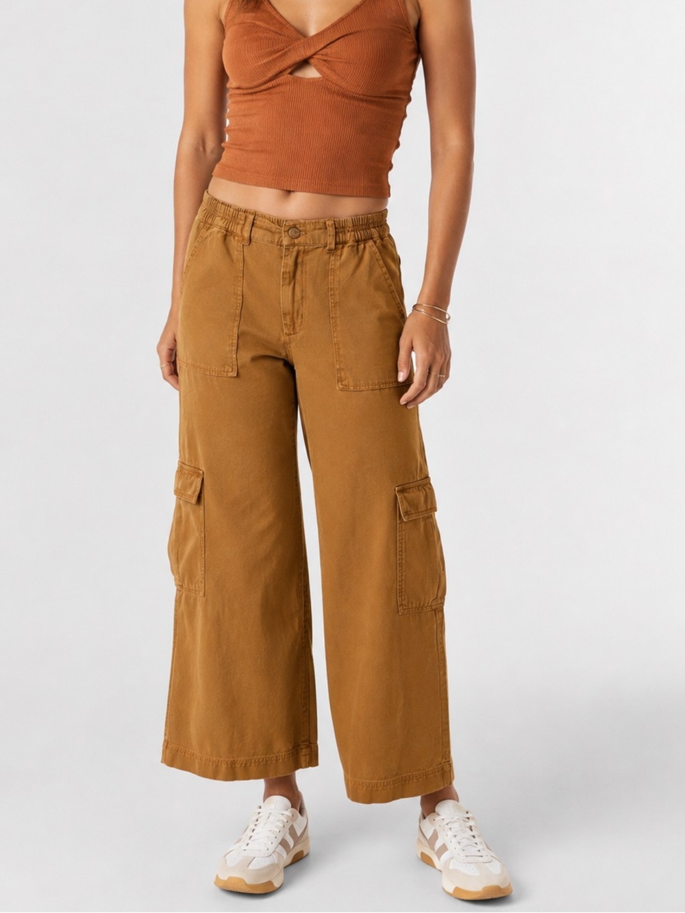 O’Neill • Brenton Cargo Pants NWT Wide Leg in Camel Brown